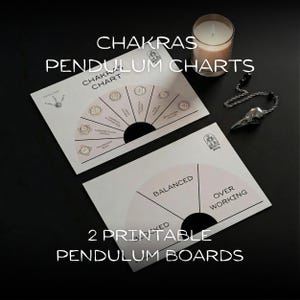 Chakra printable pendulum charts for healing sessions, DL board for dowsing PDF