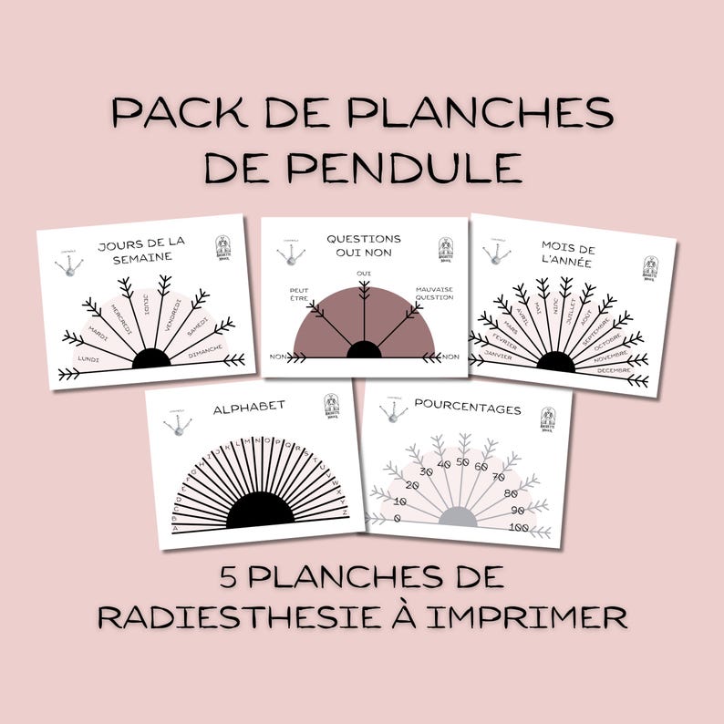 planches de pendule à imprimer pour radiesthésie, fichiers à imprimer pour divination