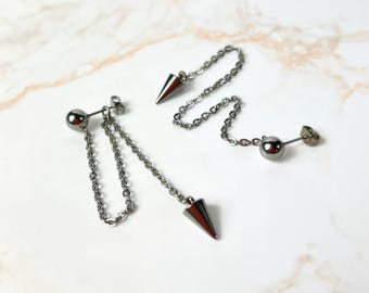 Pendientes de péndulo secreto, herramienta de adivinación de radiestesia, joyería, acero inoxidable, cadena y pincho