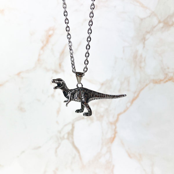Collier vélociraptor, bijou dinosaure, pendentif raptor, acier inoxydable, cadeau science paléontologie