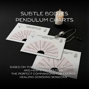 Subtle bodies pendulum charts for energy healing sessions, instant download PDF
