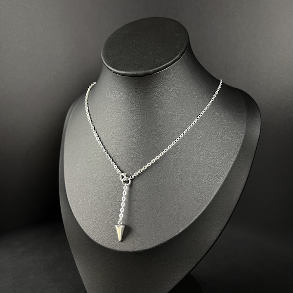 Secret pendulum necklace, divination spirituality witchcraft jewelry, stainless steel