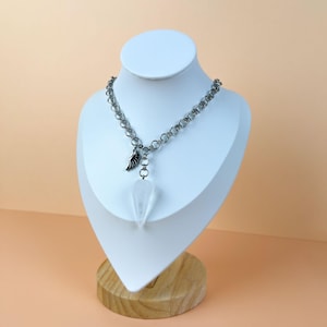 Clear Quartz Pendulum Necklace, Dowsing, Energy Healing, gemstone divination tool and jewelry