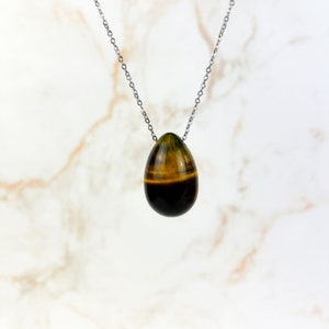 Tigerauge Edelstein Ei Halskette, spiritueller Kristallschmuck spirituell