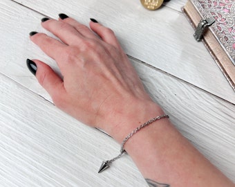 Pulsera de péndulo secreta, joyería de adivinación radiestesista, regalo de bruja psíquica, accesorio minimalista discreto de acero inoxidable