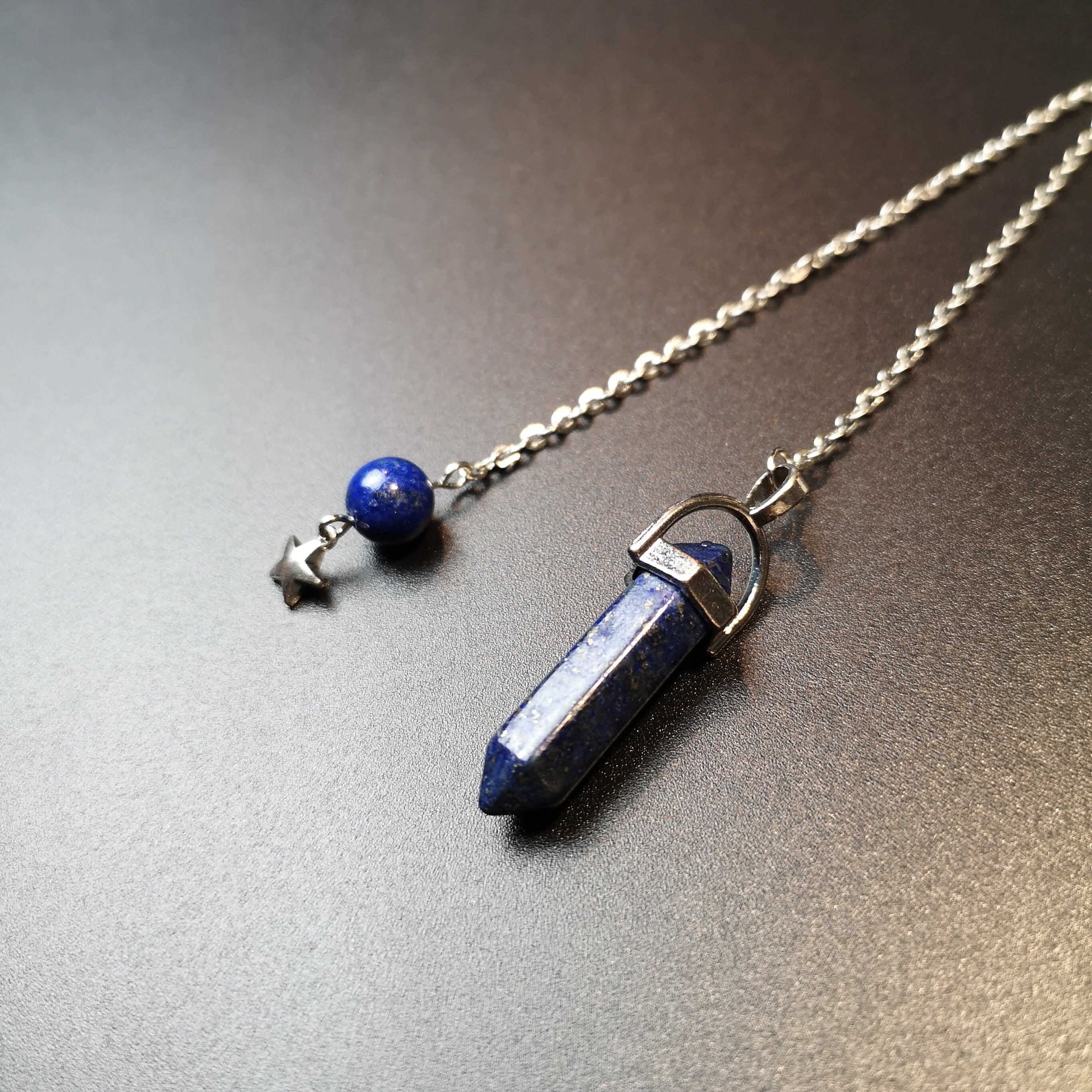 Pendule Divinatoire Outil Radiesthésie Pendule en Lapis Lazuli Cadeau Spirituel Divination
