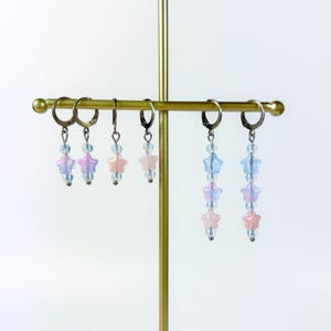 Pastel star earrings, dainty kawaii jewelry, 3 versions to choose from