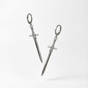Middeleeuwse fantasiezwaardoorbellen, dolksieraden voor gothic-look, LARP, cosplay