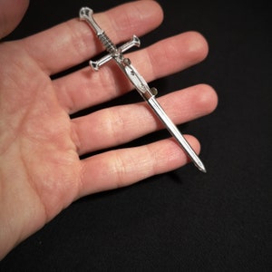 sword brooch medieval fantasy jewelry accessory gothic gift baguette magick