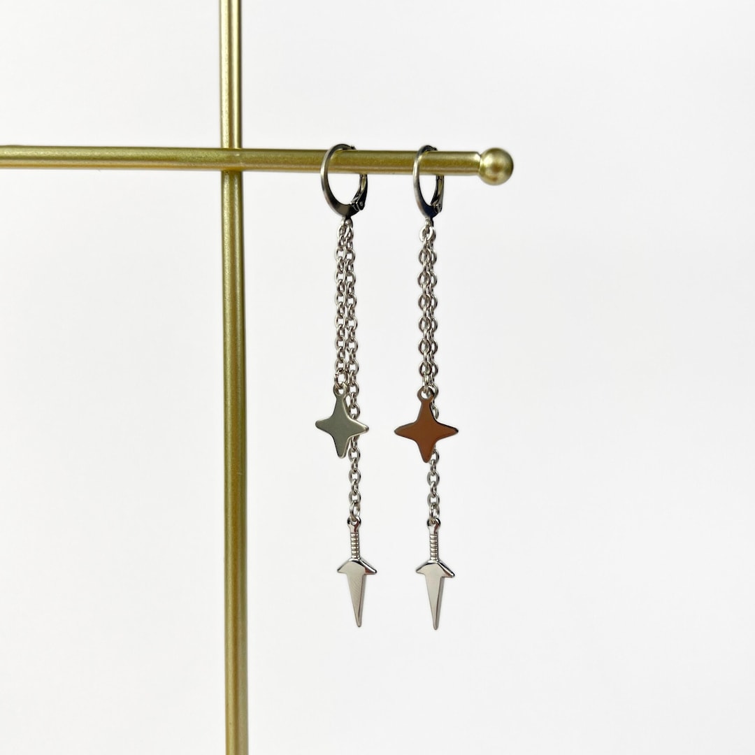 Kunai and Shuriken Earring, Mono or Pair, Shinobi Ninja Jewelry, Stainless Steel Hypoallergenic Waterproof Jewelry - Etsy Japan