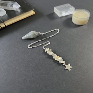 Labradorite pendulum, gemstone divination tool for dowsing pendulum