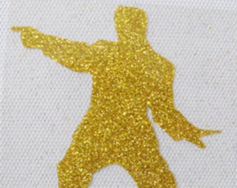 j11 ELVIS awesome IRON on TRANSFER patch glitter foil gold 3 inches long cool item L@@K