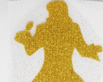 j110 awesome IRON ON TRANSFER-patch glitterfolie gouden elvis 3 inch lang cool item L@@K