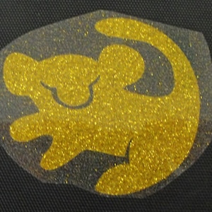 J383 LION cub IRON ON transfer patch glitter foil gold 3.5 inches long awesome and cool item L@@K diy