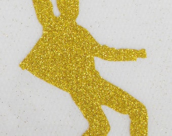 ELVIS awesome IRON on TRANSFER patch glitterfolie gold elvis 2 inch width cool item L@@K