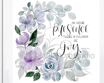 Fullness of Joy Watercolor Wreath Print