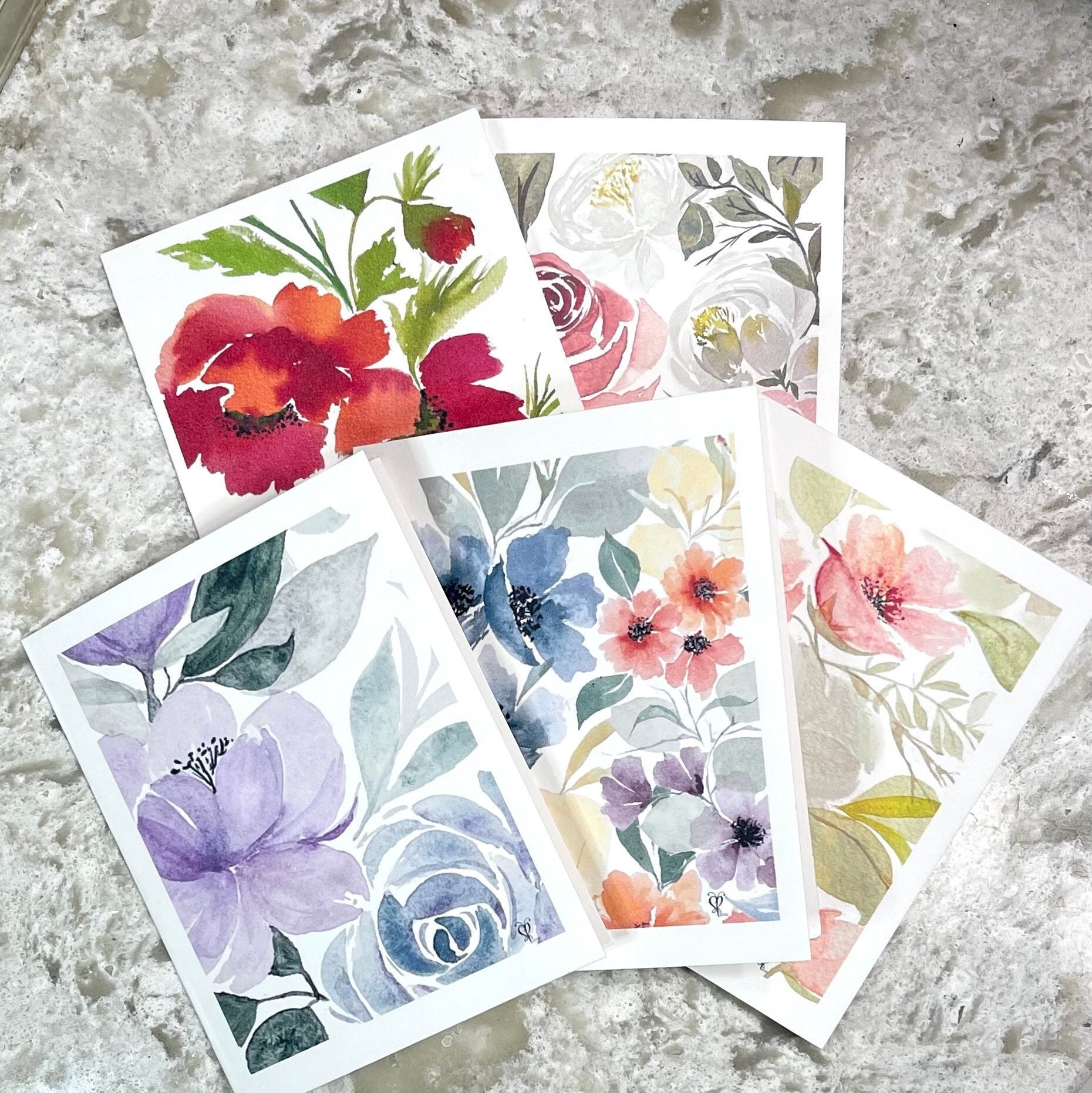 wildflower card set . watercolor wild flowers note cards . floral, nature,  botanical . blank note cards . folded stationery stationary set