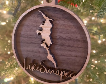 Lake Sunapee Christmas Ornament - Lake Ornament -