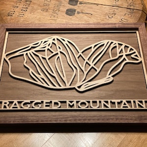 Ragged Mountain Trail Map - Ragged Mountain New Hampshire - A great gift for skiers or snowboarders - Mountain Art - Mountain House