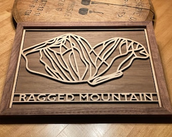 Ragged Mountain Trail Map - Ragged Mountain New Hampshire - A great gift for skiers or snowboarders - Mountain Art - Mountain House