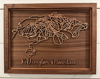 Killington Trail Map - Killington Vermont - A great gift for skiers or snowboarders - Mountain Art - Mountain House