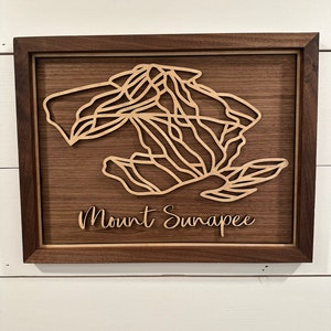Mount Sunapee Trail Map - Mount Sunapee New Hampshire - A great gift for skiers or snowboarders - Mountain Art - Mountain House
