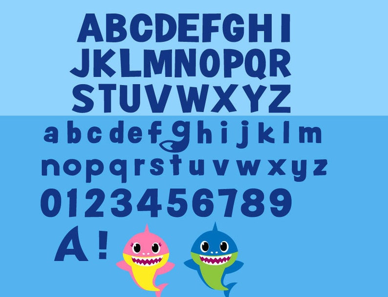 Download Baby Shark Font Baby Shark SVG Baby Shark Clipart Alphabet ...