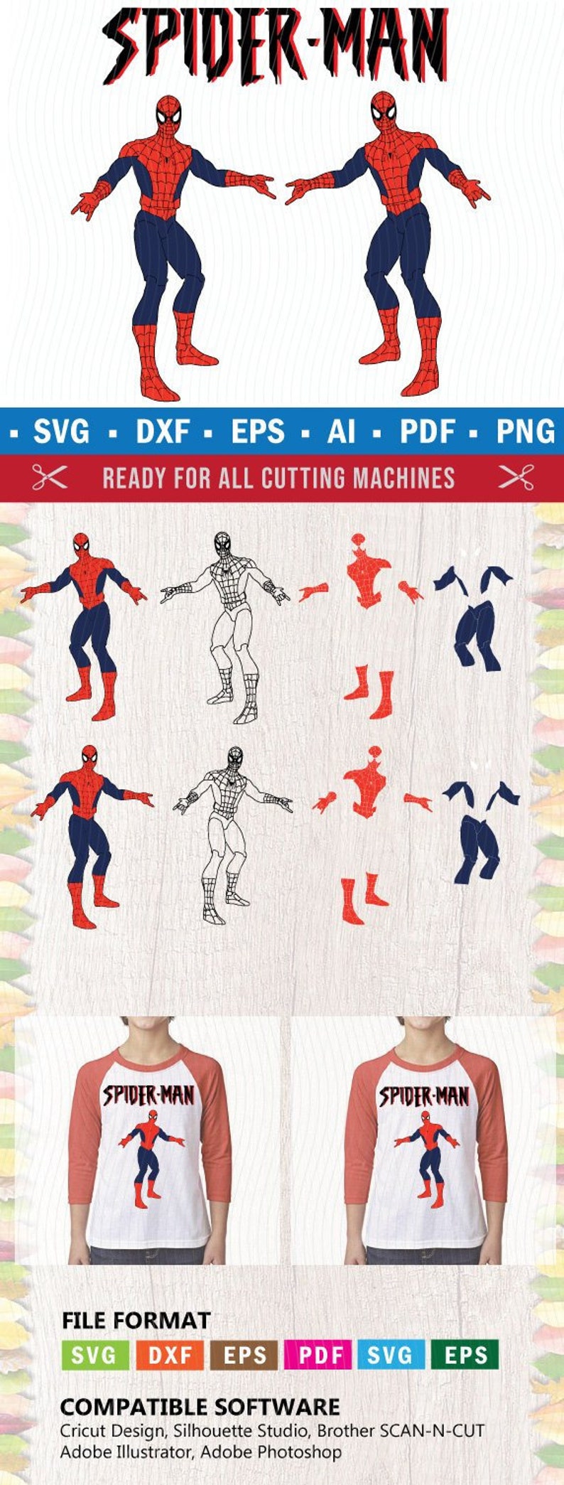 Download Spiderman SVG for T-shirt Artwork Spiderman Cut File ...