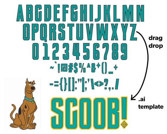 Scoob SVG Font Alphabet Letters Scooby-Do Scoob Vector Number | Etsy