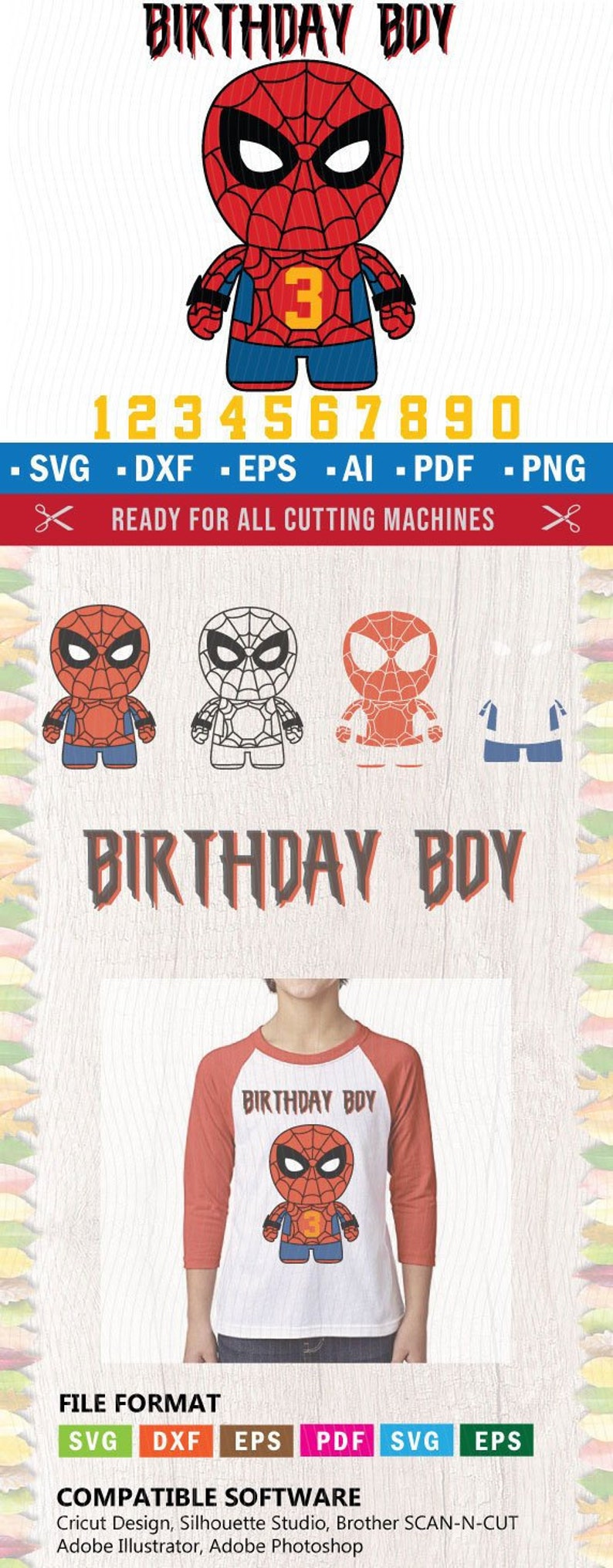 Download Spiderman SVG Birthday Boy Spiderman Kids svg Kids Men Vector | Etsy