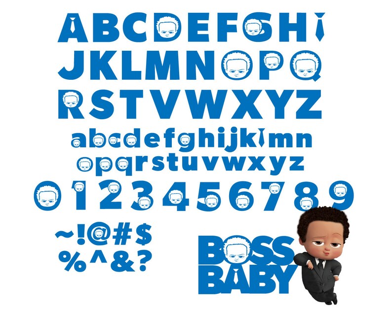 Download Boss Baby Boy Font SVG Vector Clipart Print Cut Cricut | Etsy