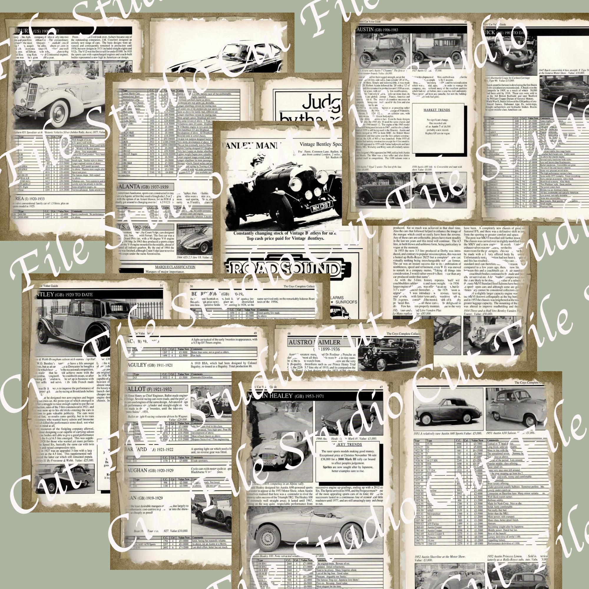 Car Notes Journal Antique Car Guide Junk Journal Pages - Etsy