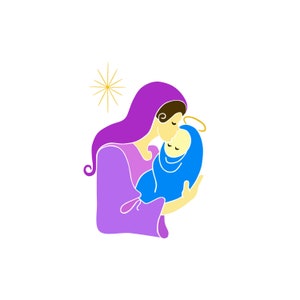 Mary with Baby Jesus SVG