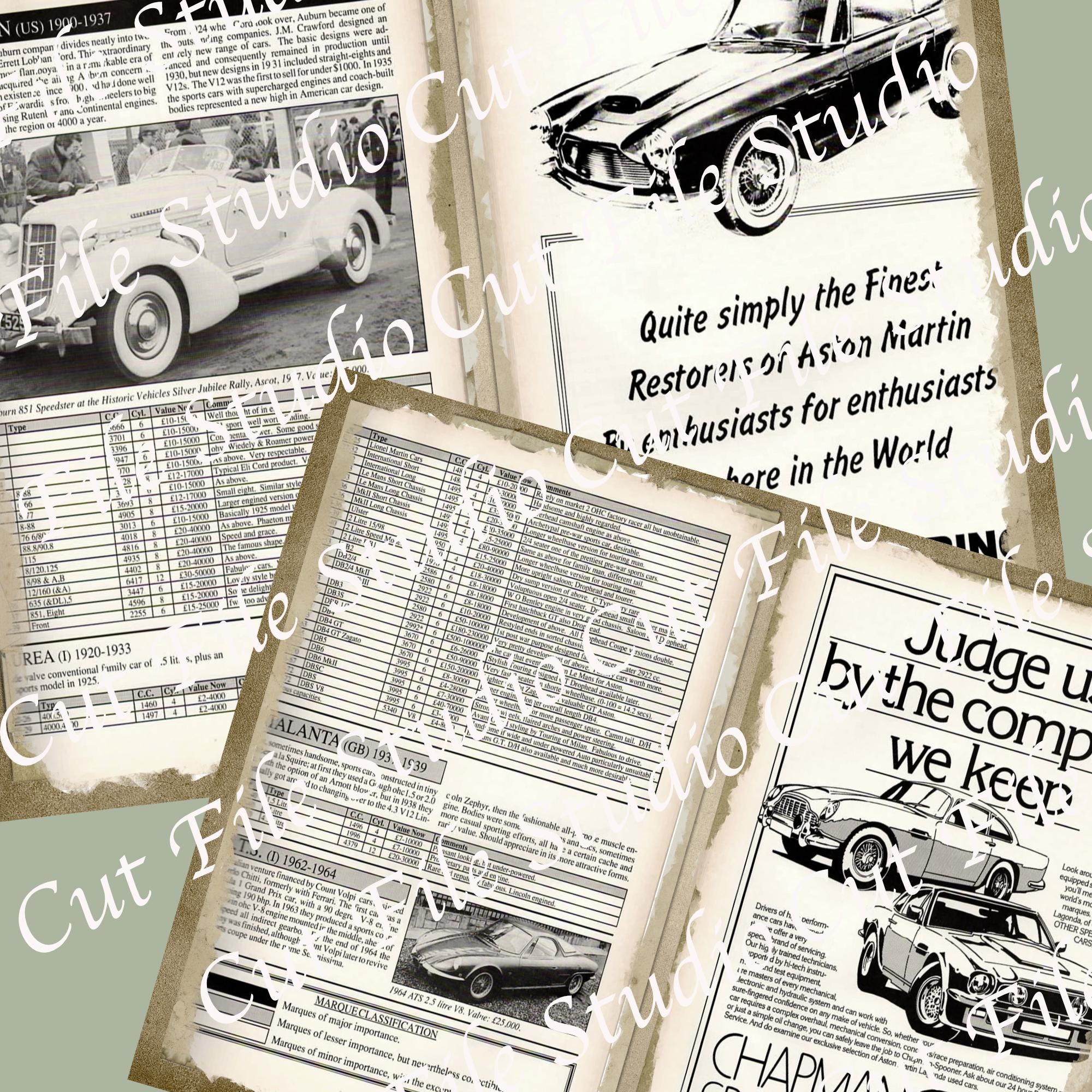 Car Notes Journal Antique Car Guide Junk Journal Pages - Etsy