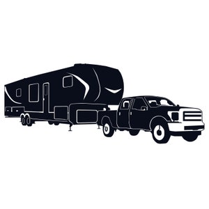 Truck and fifth wheel SVG JPG files
