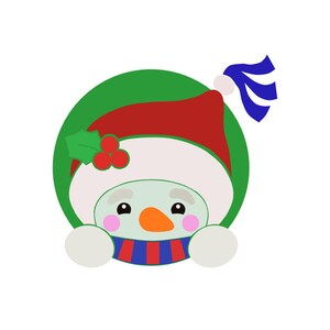 Snowman Boy Peeker SVG
