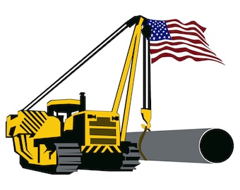 Pipeline Sideboom w Flag SVG JPG