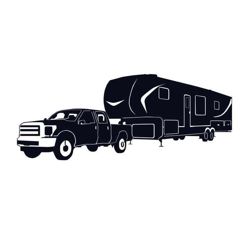 Truck and fifth wheel SVG JPG files | Etsy
