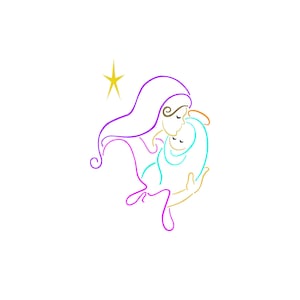 Mary with Baby Jesus SVG