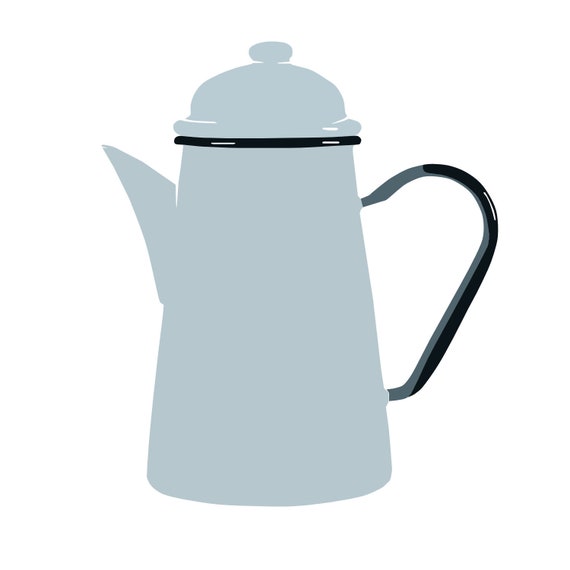 Old Fashioned Enamel Coffee Pot JPG and SVG file