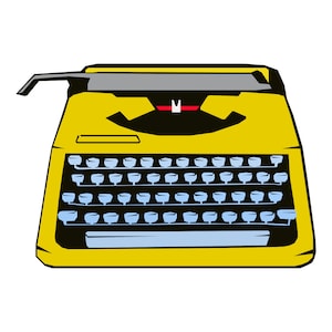 Yellow vintage typewriter SVG and JPG Files