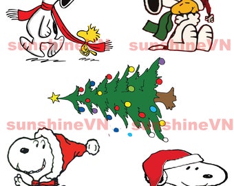 Snoopy christmas svg | Etsy