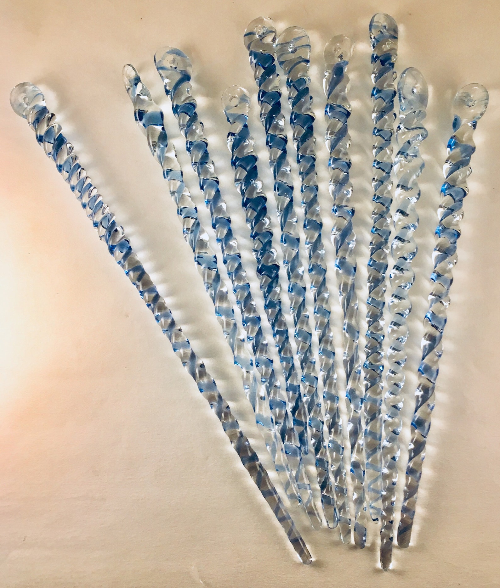 Set of 10 glass icicles glass icicle hand blown glass Etsy