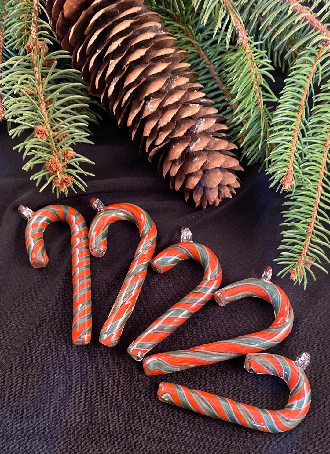 4 Miniature Candy Canes Butterscotch Small Christmas Tree Etsy