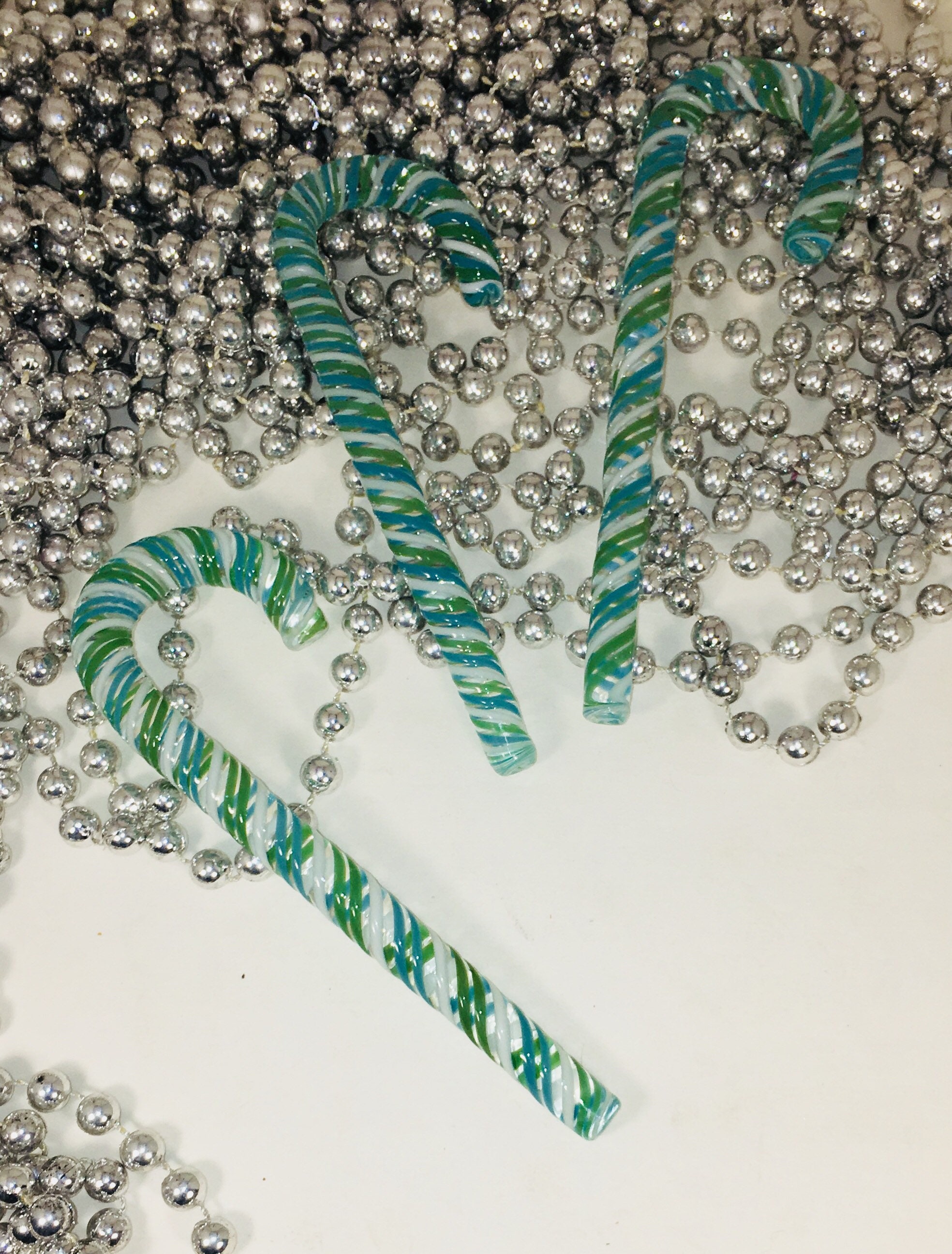 3 Glass Candy Canes pick your colors candy Cane Ornaments Etsy