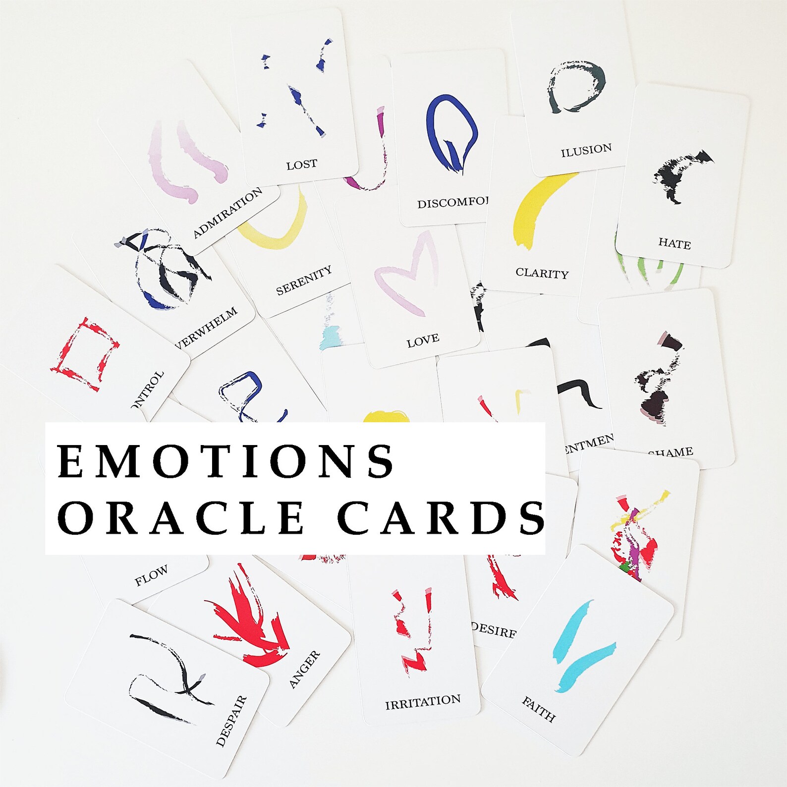 Emotions Oracle Cards / Selfhealing Cards/ Abstract Art Etsy