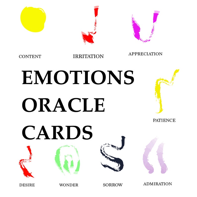 Emotions Oracle Cards / Selfhealing Cards/ Abstract Art Etsy