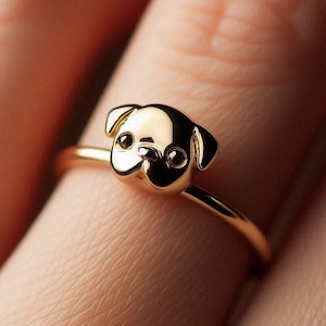 Bague carlin minimaliste bague carlin or jaune bague carlin bijoux carlin délicat en or massif cadeau carlin or blanc or Rose