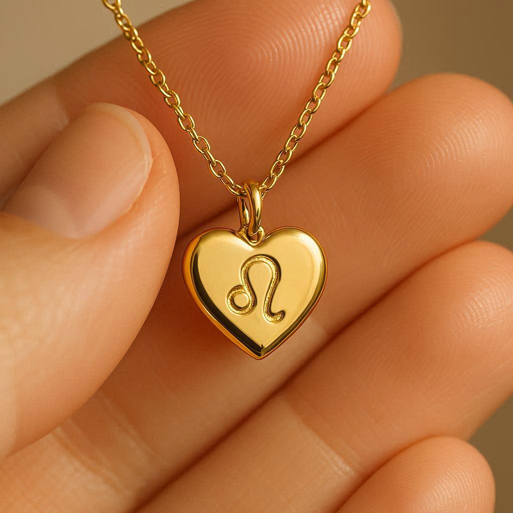 Gold Leo Charm Necklace Yellow Gold Astrological Sign Pendant Leo Necklace Solid Gold Minimalist Horoscope Zodiac Dainty Leo Charm