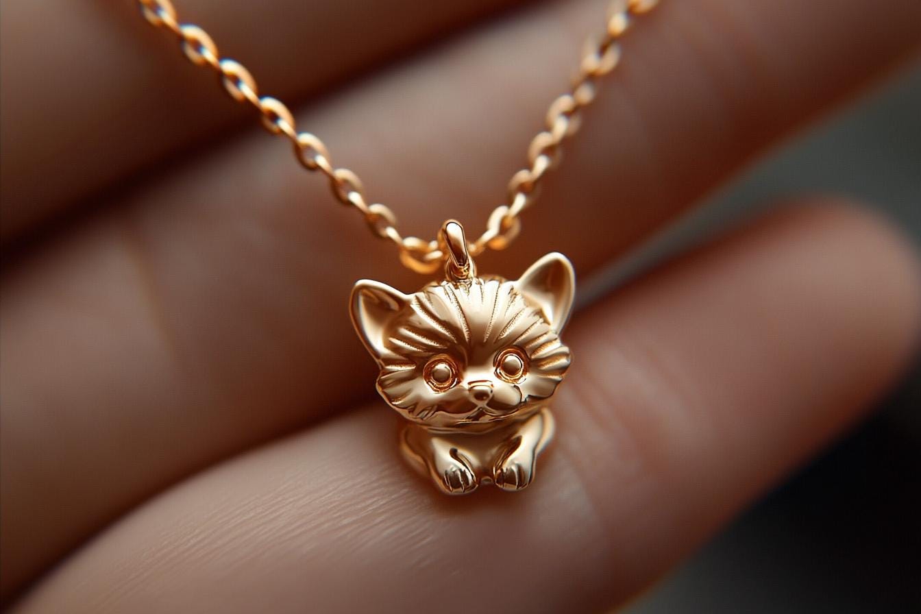 Gold Pomeranian Charm Necklace Yellow Gold Dog Pendant Pomeranian Necklace Solid Gold Minimalist Dog Charm Dainty Pomeranian Jewelry